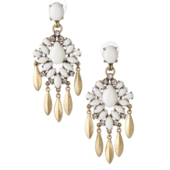 Stella & Dot Jewelry - White Fringe Stella & Dot Mallorca Earrings